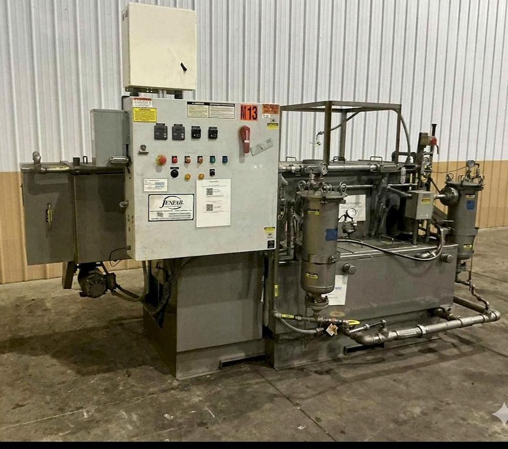 Used 2018 JENFAB STAINLESS MODEL #LJ 19" ROTARY DRUM WASH / RINSE / DRAY PARTS WASHER SYSTEM 