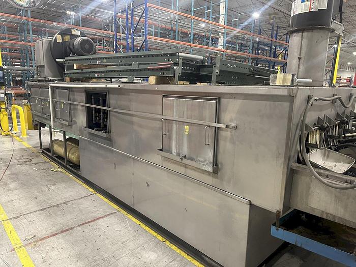 Used 3-LANE 12" WIDE BELT, 4-STAGE STAINLESS STEELL WASHER JENFAB MODEL #MCCS-3000SS2F