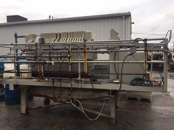 Used 10.5 CU. FT. JWI FILTER PRESS – 800 MM – C.G.R. – WITH CATWALK – #8772