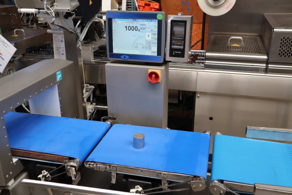 Used Ishida and Ceia checkweigher metaldetector combination