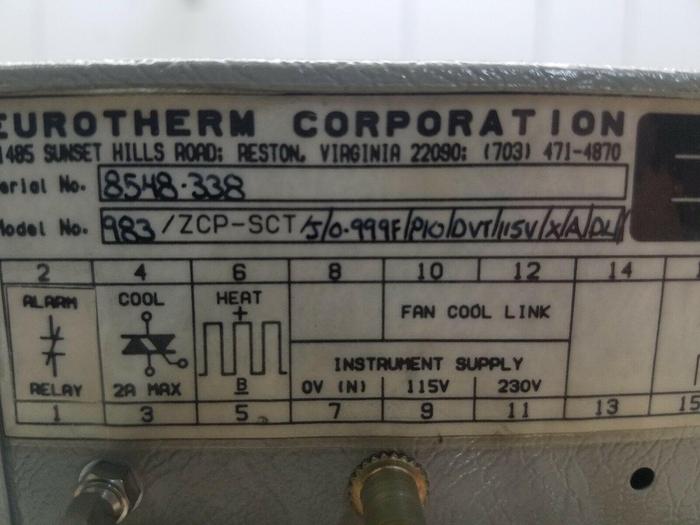 Used EUROTHERM CONTROLS 983/ZCP-SCT J/O•999F/P10/DVT/115V/X/A/DL