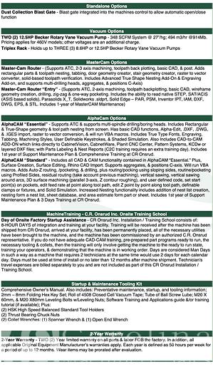 Used CR Onsrud 4 x 8 CNC Router