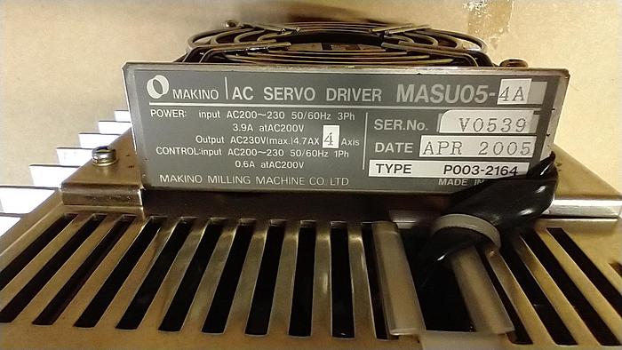 Used MAKINO AC Servo Drive  MASU05-4A P003-2164 MAKINO 4-Axis 230v 3PH GH120 