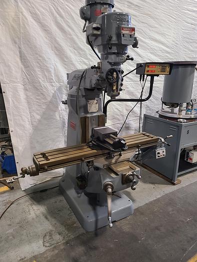 Used Bridgeport 2 HP Milling Machine Digital Read Out Power Feed 6" Vise & Lube Mill Miller