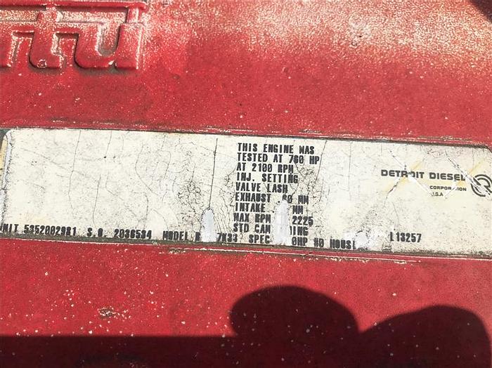 Used 2003 Detroit MTU 12V-2000 DDC Diesel Engine