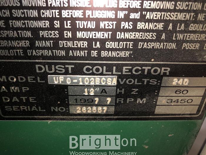 Used 1977 TTL UFO-102BCSA, 2HP Used Dust Collector