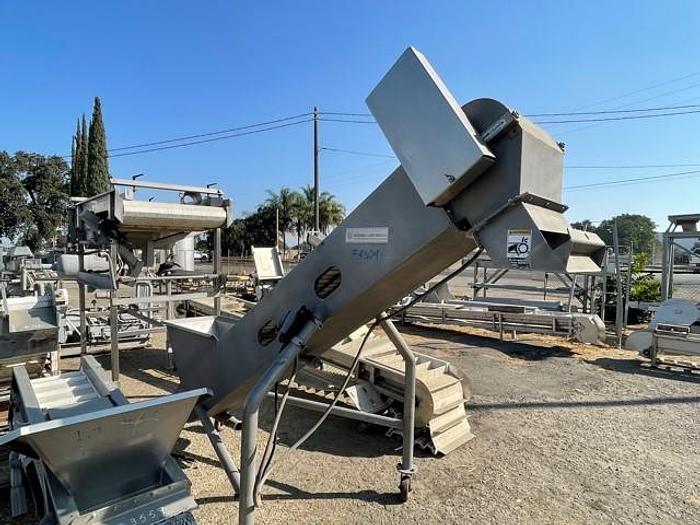 Used Van Mark 10' Long x 18" Wide Stainless Steel Incline Wash Conveyor