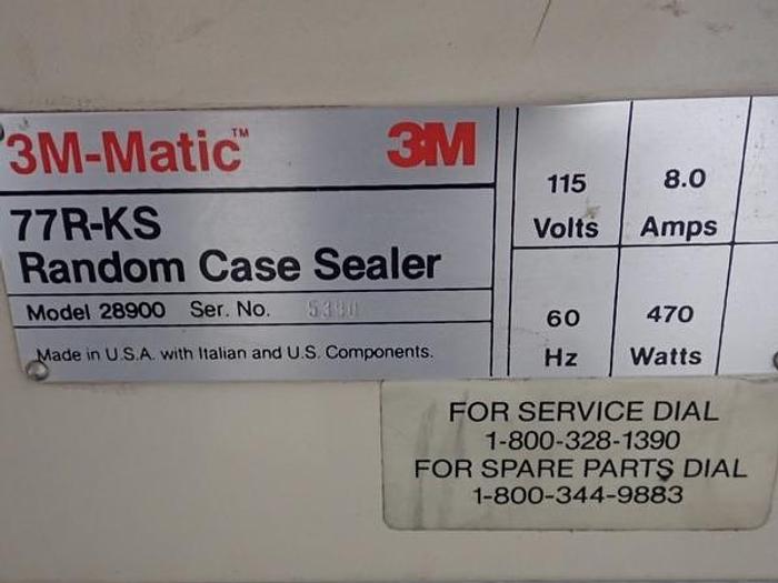 Used 3M RANDOM CASE SEALER MODEL 77R-KS