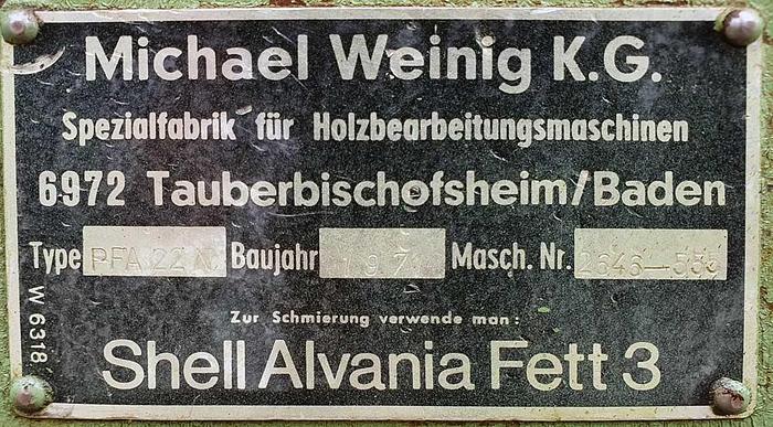 Used 1971 WEINIG Planer / Moulder Profimat 22N