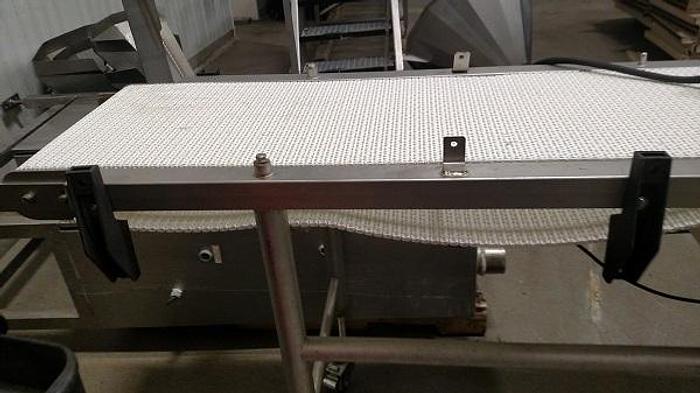 Used 20' LONG WASHDOWN INTERLOCK CONVEYOR WITH VARIABLE SPEED DRIVE