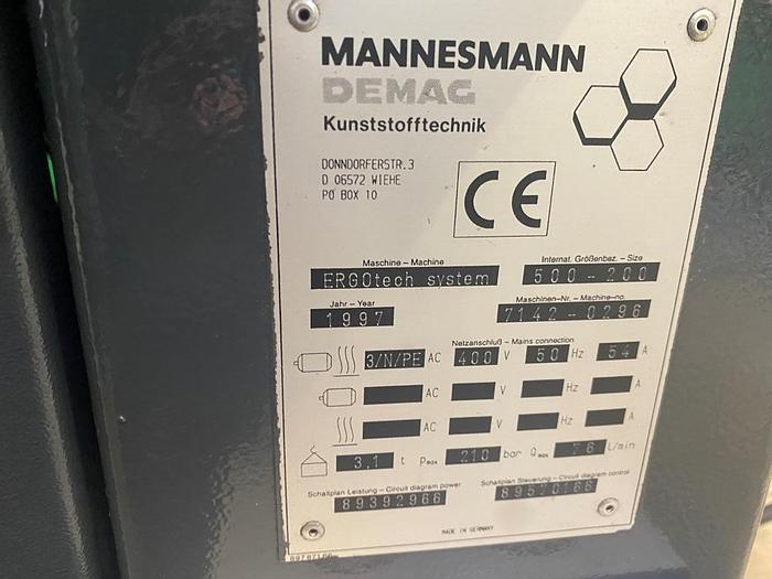 Used 1997 Demag ERGOtech System 500-200 Injection Moulding Machine