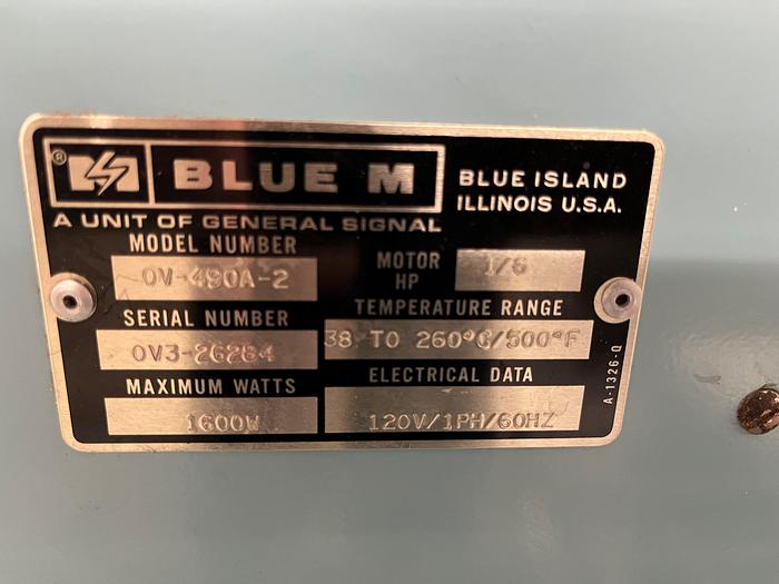 Used 19" W x 15 "D x 17" H BLUE M OVEN - 500 DEG F 260 DEG C - 120 VOLTS