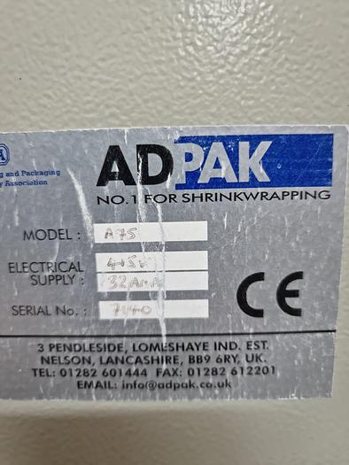 Used Adpak a75 Automatic L-sealer and Heat Tunnel