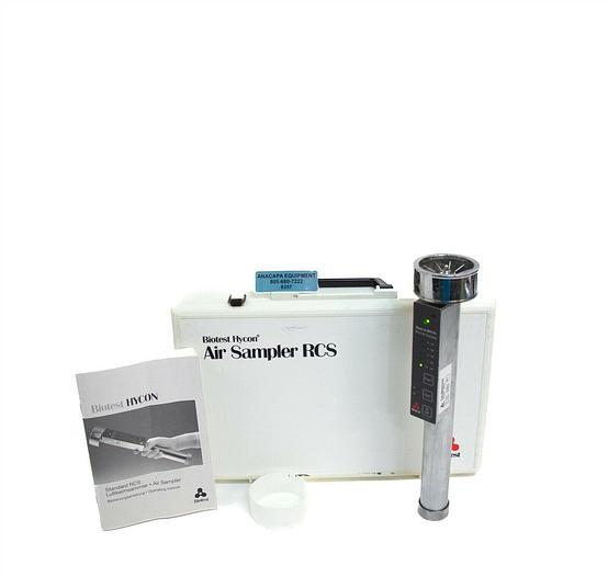 Used Biotest Hycon Air Sampler RCS DIGITAL 940015 w/ Impeller Drum, Blade, Case(8357)