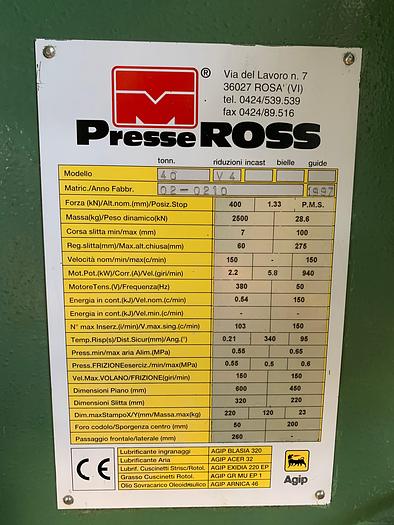 Ottime Pressa a collo di cigno meccanica ROSS 40 V 4