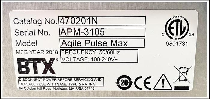 Used BTX AgilePulse MAX Electroporation System w WARRANTY