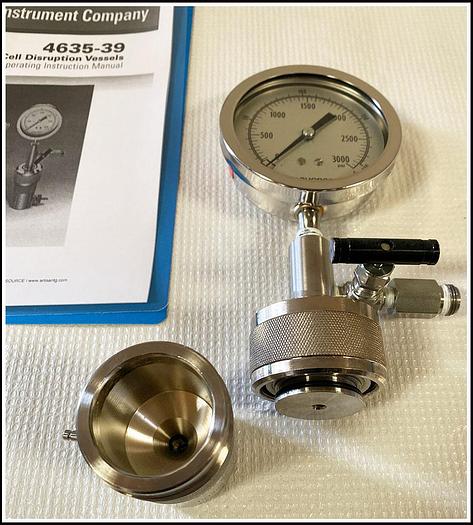 Used Parr Cell Disruption Bomb 4639 w Regulator and WARRANTY