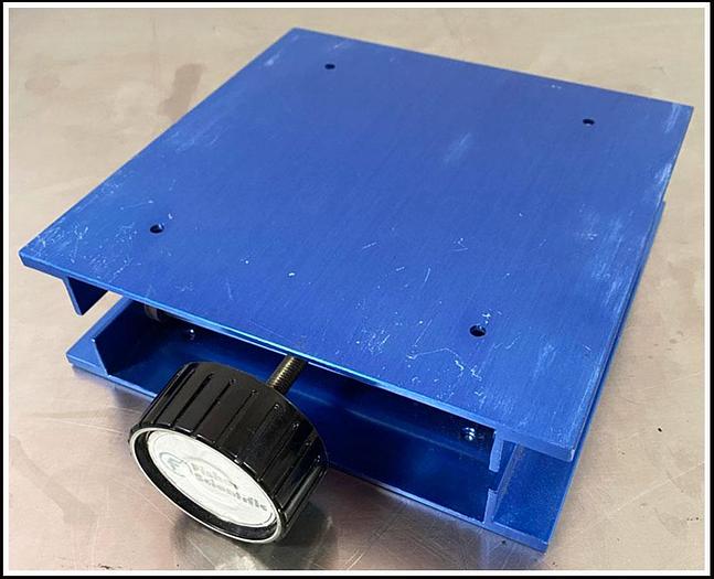 Used Lab Jack 8x8" Anodized Blue Fisher Scientific w WARRANTY