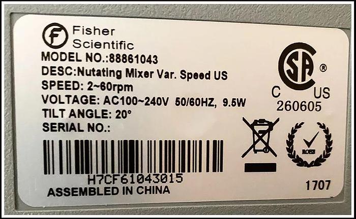 * Fisher Nutator Mixer Rocker Variable Speed w WARRANTY