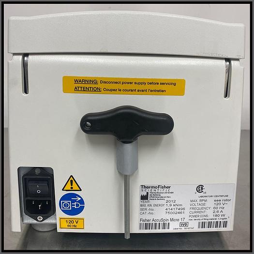 Used Fisher MicroCentrifuge Accuspin Micro 17 w WARRANTY