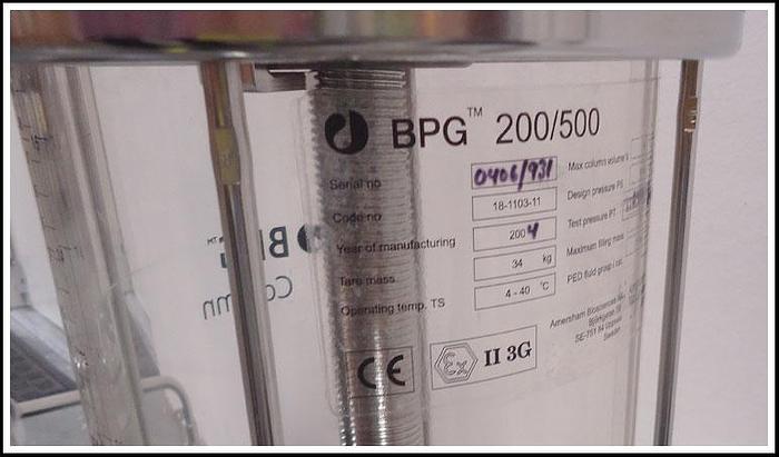 Used BPG BioProcess Glass Chromatography Column BPG 200/500 w WARRANTY