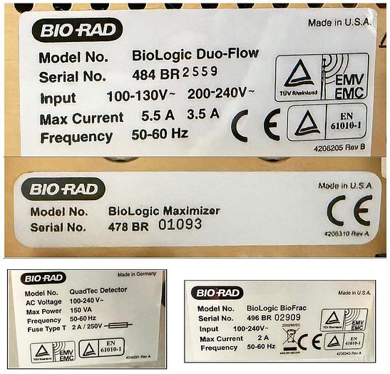 Used Bio-Rad BIOLOGIC DUOFLOW CHROMATOGRAPHY SYSTEM w WARRANTY