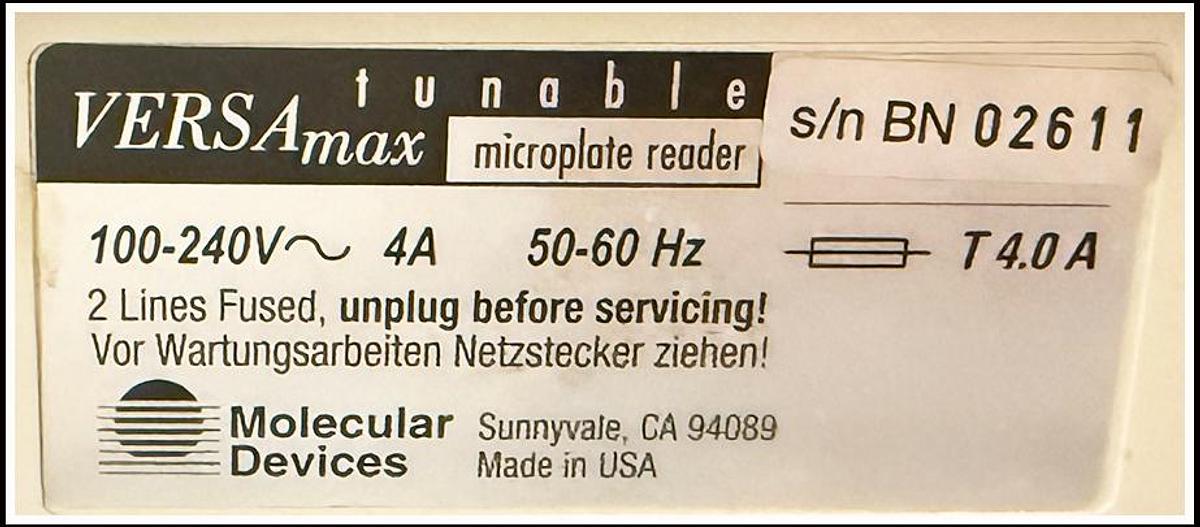 Used Molecular Devices Versamax Microplate Reader COMPLETE w WARRANTY
