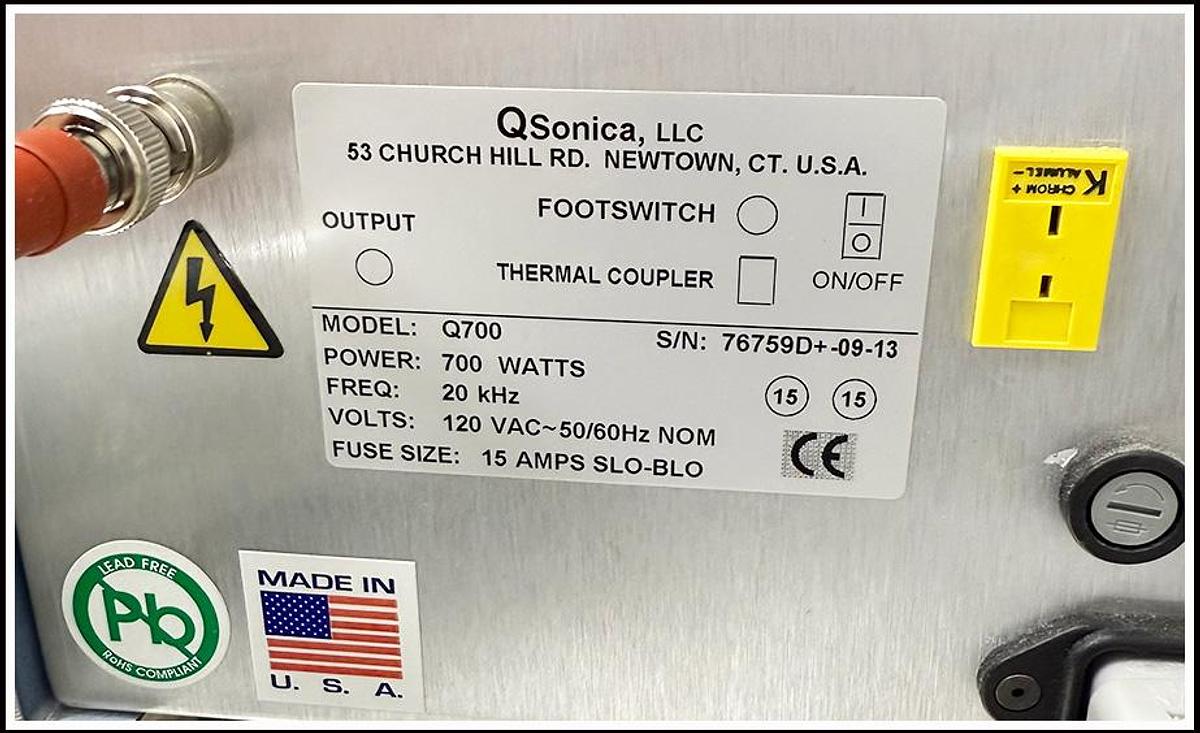 Used QSonica Q7000 Ultrasonic Sonicator Cell Disruptor w WARRANTY