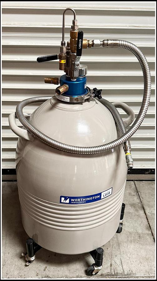 Used Liquid Nitrogen Dewar with Withdrawal System Worthington LD35 w WARRANTY