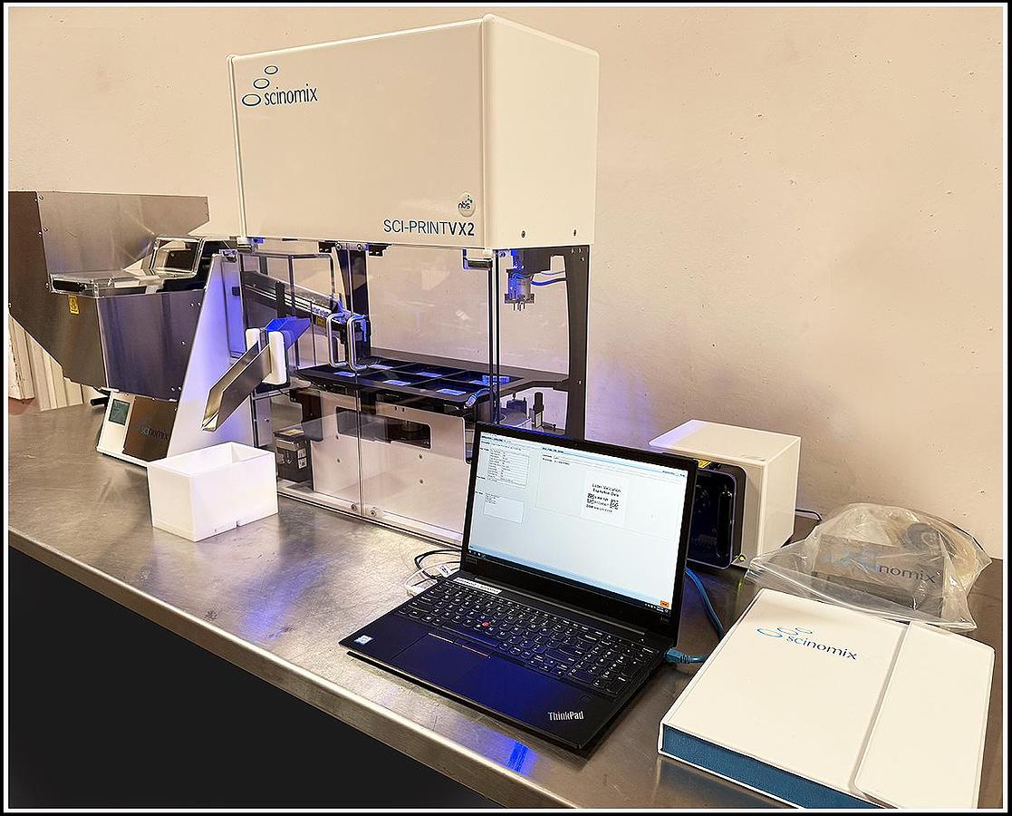 Used Scinomix Sci-Print VX2 Tube Labeling & Handling System w WARRANTY