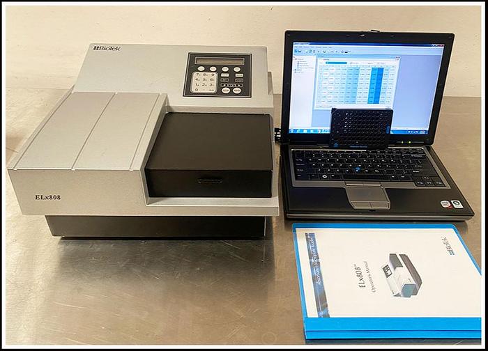 Used Bio-Tek ELx808 IU Microplate Reader w Incubator & Gen5 Software COMPLETE W WARRANTY