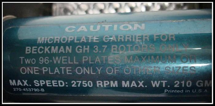 Used Beckman Microplate Carriers Buckets for GH 3.7 Rotor Spinchron w WARRANTY