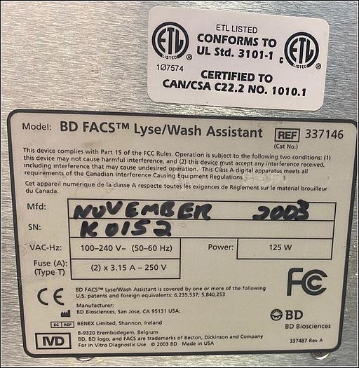 Used BD Flow Cytometer Cell Prep FACS Lyse Wash Assistant w WARRANTY
