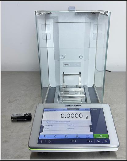 Used Mettler Toledo XPR204 220g x 0.1 mg Analytical Balance w WARRANTY