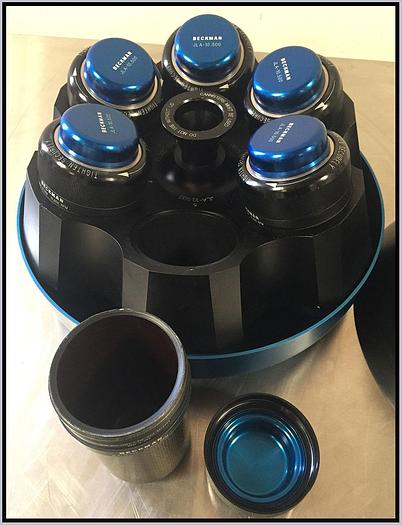 Used Beckman Rotor JLA 10.500 COMPLETE W Canisters Lid WARRANTY