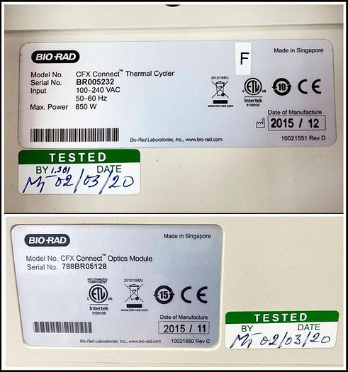 Used Bio-Rad Real Time PCR Thermal Cycler CFX Connect COMPLETE w WARRANTY