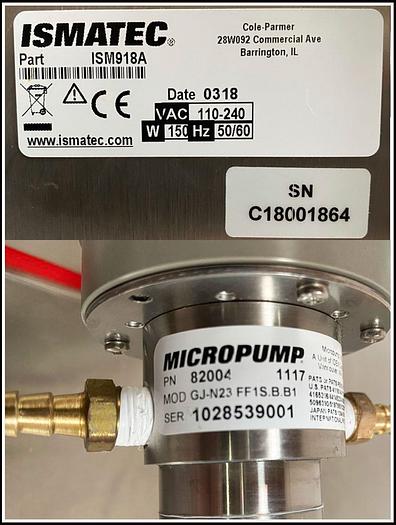 Used ISMATEC MCP-Z Process Peristaltic Programmable Pump w WARRANTY