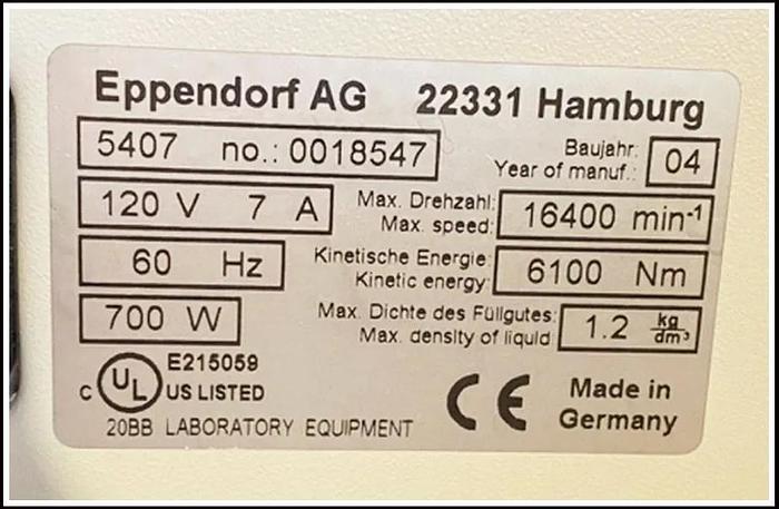 Used Eppendorf Centrifuge 5417R w F45-48-PCR Tube Rotor & WARRANTY