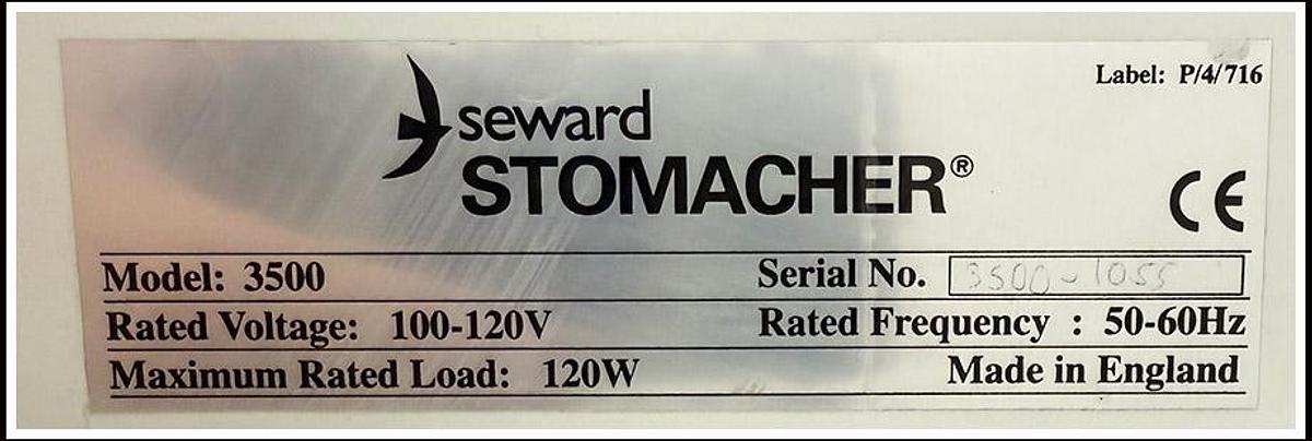 Used Seward Stomacher 3500 Lab Blender w WARRANTY