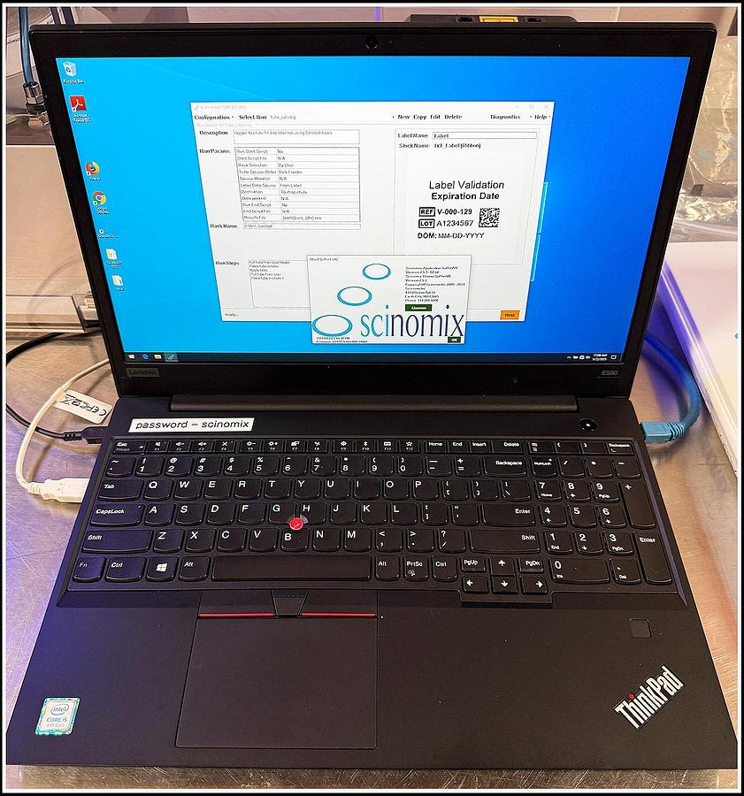 Used Scinomix Sci-Print VX2 Tube Labeling & Handling System w WARRANTY