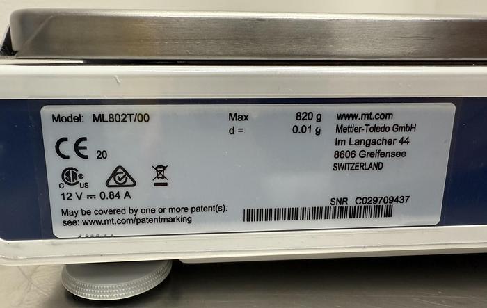Used Mettler ML802T/00 Precision Balance w WARRANTY