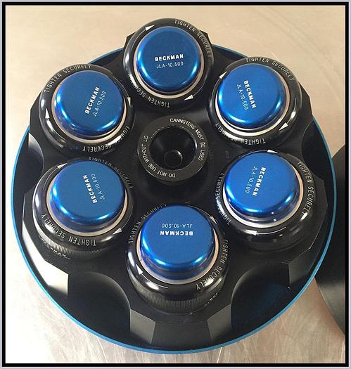 Used Beckman Rotor JLA 10.500 COMPLETE W Canisters Lid WARRANTY