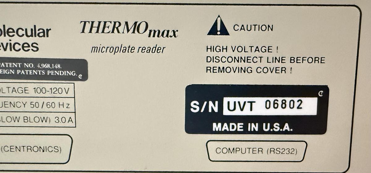 Used Molecular Devices ThermoMax Microplate Reader COMPLETE w WARRANTY