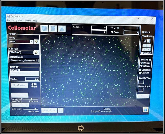 Used Nexcelom Cellometer K2 Dual Flourescence Image Cell Counter w WARRANTY