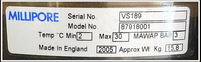 Used BPG GE Millipore Vantage S2 Chromatography Column w WARRANTY