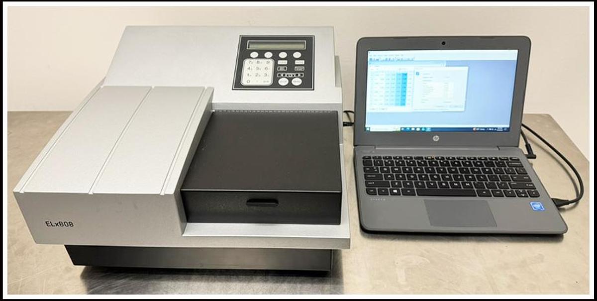 Used Bio-Tek ELx808 IU Microplate Reader w Incubator & Gen5 Software COMPLETE W WARRANTY
