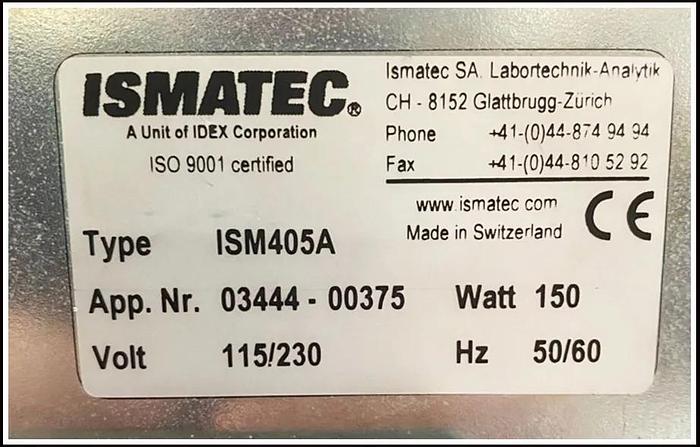 Used ISMATEC MCP-Z Standard Peristaltic Programable Pump