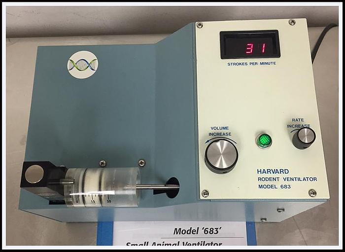 Used Harvard Apparatus 683 30cc Animal Ventilator w WARRANTY