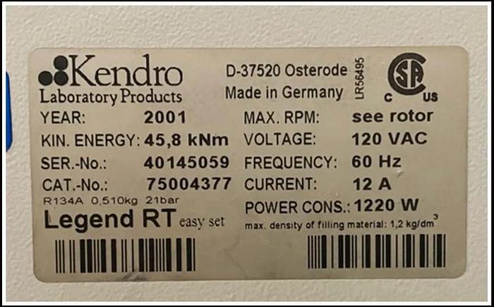 Used Thermo Sorvall Legend RT Centrifuge w WARRANTY