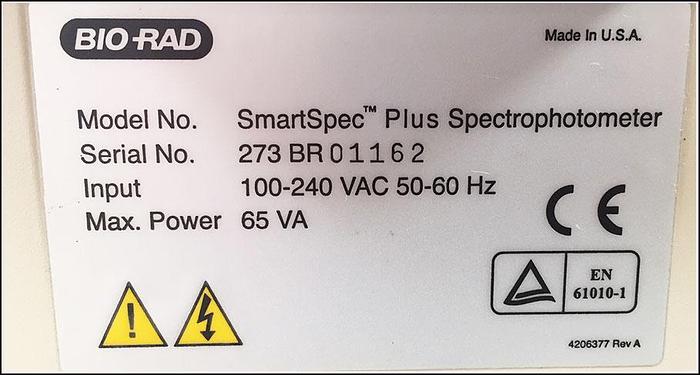 Used Bio-Rad SmartSpec Plus UV/Vis Spectrophotometer w WARRANTY